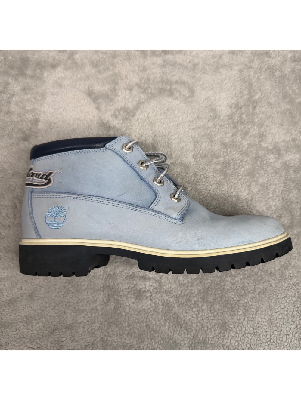 Timberland 37505 Womens 9M Blue Nubuck Leather Waterproof Chukka Ankle Boots